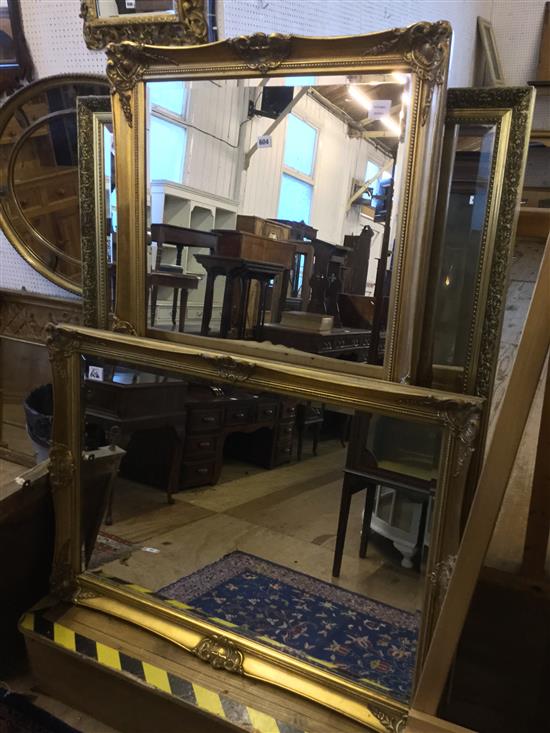 3 large gilt frame mirrors